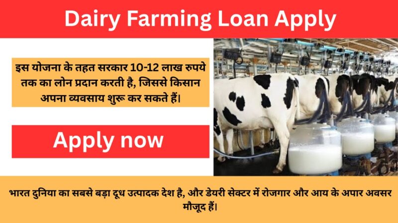Dairy Farming Loan Apply 2025 : सरकार डेरी फार्म खोलने के लिए दे रही है 12 लाख रूपए तक का लोन